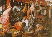 Pieter Aertsen  Butcher's Stall with the Flight into Egypt oil